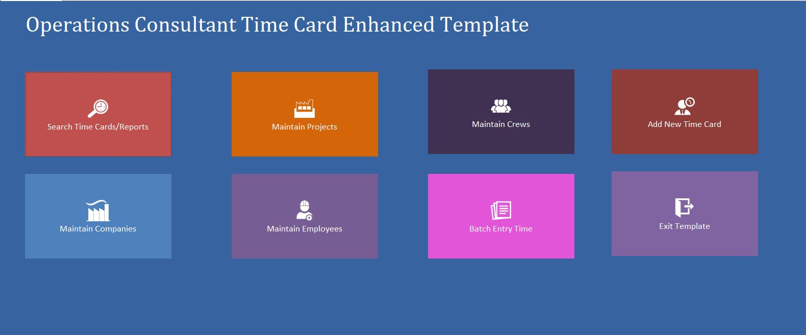 Enhanced Operations Consultant Time Card Template | Time Card Database